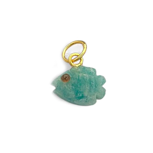 Pyramid Precious Int'l Breloques en forme de poisson en pierre naturelle, plaqué or, argent sterling 925, pendentifs en forme d'animal avec strass en cristal - Product Image 5