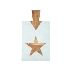 Elegante Tabla de Cortar de Madera Natural y Mármol Blanco Indio Hecha a Mano, Tabla de Cocina Premium para Servir, Apta para Lavavajillas, Antideslizante - Product Image 3