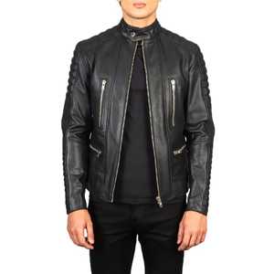 Veste en cuir pour homme de style bomber, tendance streetwear américaine, avec fermeture éclair, personnalisable en couleurs et logo. - Product Image 6