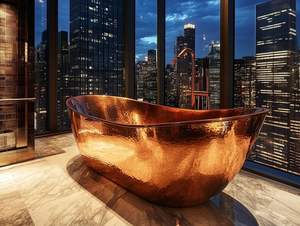 Bañera de Cobre Grand Opulence Aristocrat, Bañera de Cobre Martillado Royal Retreat - Product Image 6