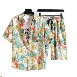Conjunto de Camisa y Pantalones Cortos Hawaianos de Primera Calidad del Mejor Fabricante, Nuevo Conjunto de Camisa y Pantalones Cortos Hawaianos - Product Image 1