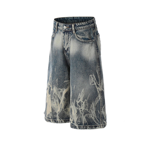 Shorts en jean imprimés graphiques OEM Jorts coupe ample jambe large décontracté streetwear surdimensionné multi-poches Y2K 100% - Product Image 6