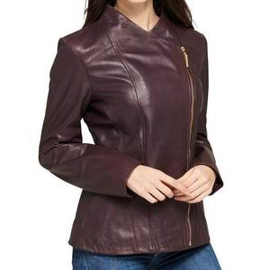 Chaquetas de mujer color marrón oscuro con logotipo personalizado RTS Sales, chaqueta moderna para invierno, abrigos de cuero elegantes, chaqueta bomber genuina Highstreet - Product Image 2