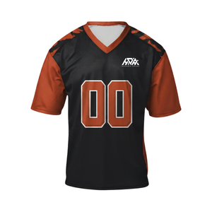 Custom Team Logo Name American Football Fan Jersey Breathable Quick Dry Sportswear Polyester V-Neck High School Apparel For Men - Product Image 2