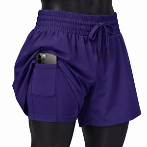 Shorts de course 2-en-1 personnalisés marron avec poche téléphone et cordon de serrage – Vêtements de sport décontractés – Fabricant et fournisseur de premier plan pour la vente en gros - Product Image 6