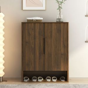 Mobile Moderno in Legno per Scarpe con Ripiani Regolabili, Organizzatore per Ingresso, Corridoio e Soggiorno, Opzioni Multiple di Porte - Product Image 1