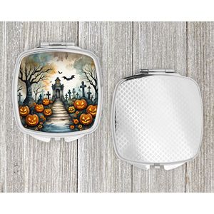 Marigold Spooky Halloween miroir de maquillage compact femmes et filles voyage-friendly pliant poche décorative miroir de poche cadeau - Product Image 4