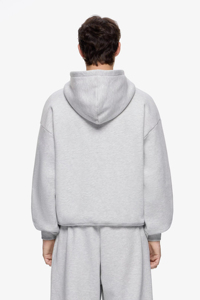 Conjunto Deportivo Unisex Gris con Sudadera de Cierre de Cremallera, Corte Holgado Informal, Cintura Elástica, Bolsillos Laterales, Ropa Deportiva Ligera de Algodón - Product Image 6