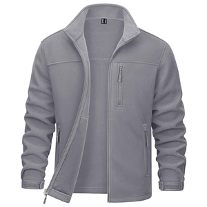 Veste zippée en polaire pour homme, chaude, légère, décontractée, pour l'extérieur, avec fermeture éclair intégrale - Product Image 4