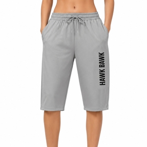 Shorts longs décontractés pour femmes, en coton, style Bermuda, taille mi-haute, tissu doux, coupe confortable, respirant, avec poches - Product Image 1