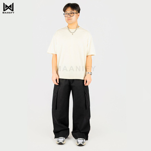 Camiseta Oversize para Hombre, Estilo Urbano Holgado, Algodón Peinado, Teñido, Impresión Digital, Logotipo Personalizado, Marca MAANIFY, Superventas - Product Image 2