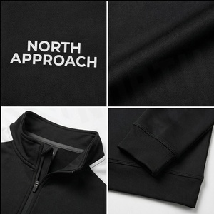 เสื้อสเวตเชิ้ตผู้ชายแบบคอซิป แบรนด์ North Approach สีดำขาว ทรงสปอร์ต กระชับพอดีตัว ผลิตจากผ้าถักโพลีเอสเตอร์ เหมาะสำหรับใส่ในฤดูใบไม้ร่วง - Product Image 4