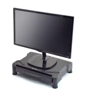 Ergonomic Monitor Stand with Cable Management & accessories under desk- Neat and Tidy Setup
