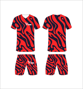 Conjunto de Uniforme de Fútbol Sublimado Personalizado, Diseño a Rayas Color Granate, Transpirable, de Secado Rápido, Camiseta de Fútbol para Equipo, Pantalones Cortos, para Hombres, Niños y Jóvenes - Product Image 2