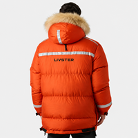 Veste d'hiver matelassée de qualité supérieure pour homme, parka robuste avec capuche en fourrure, manteau en duvet imperméable, bande réfléchissante de sécurité pour l'extérieur