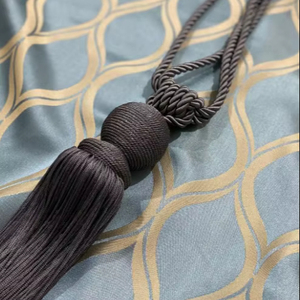 Curtain Tie Backs: Natural Rope & Cotton Tassel <b>Tiebacks</b> - Product Image 1