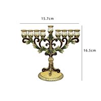 Chandelier à 9 branches de style antique en métal, porte-bougie antique pour une décoration festive et spirituelle