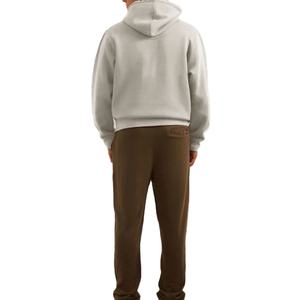 Jersey OEM de alta calidad, Sudadera con capucha de mezcla de algodón teñido liso, logotipo estampado personalizado, sudaderas con capucha y sudaderas para hombre - Product Image 2