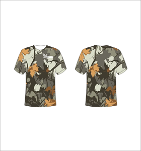 เสื้อยืดแขนสั้นแบบสั่งทำพิเศษ น้ำหนักเบา สำหรับออกกำลังกาย ลายใบไม้ป่า ดีไซน์พิมพ์ลายพรางธรรมชาติ - Product Image 1