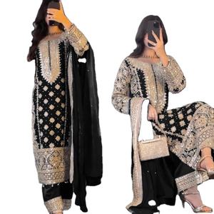 Salwar Kameez de Fatema Fashion para Mujer, en Georgette Sintético Pesado, Bordado con Lentejuelas, Personalizable, Disponible en Stock, para Bodas y Fiestas - Product Image 1