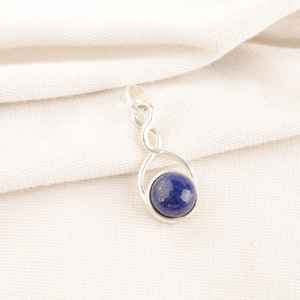 Handmade Lapis Lazuli Round Gemstone 925 Sterling Silver Vintage Engagement Wedding Party Charm <b>Necklace</b> for Women Elegant Gift - Product Image 5