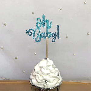 Nouveau design mignon : Décoration de gâteau « Oh Baby » avec pied et vêtements de bébé, décorations de cupcakes pour baby shower, pour garçons et filles, décoration de fête - Product Image 2