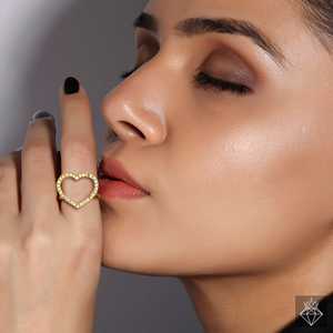 PRAO elegante y elegante Corazón de cristal anillo de moda antideslustre joyería elegante - Product Image 2