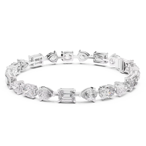 Bracelet de tennis de luxe TRENDY en or massif 18 carats avec diamants de laboratoire à taille mixte, plaqué rhodium, certifié, pour usage quotidien, fiançailles ou mariage - Product Image 1