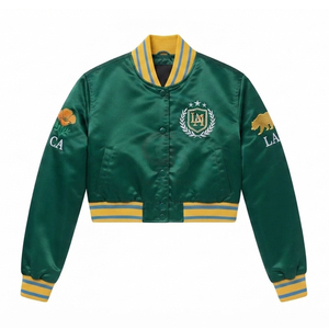 Womens vintage baseball street wear college fashion and womens <b>lady</b> crop breathable Knitted embroidery sorority Bomber <b>Jacket</b> - Product Image 5