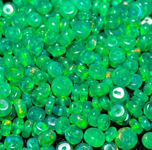 Perles d'opale verte naturelle éthiopienne, forme ronde, lisses, traitées par fumigation, 3-5 mm, pour bijoux - Product Image 3