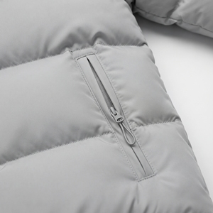 <b>Men</b>’s White Quilted Puffer <b>Jacket</b> with <b>Hood</b> – Warm Winter Padded <b>Jacket</b>, Contrast <b>Hood</b> Full Zip Casual Outdoor <b>Jacket</b> - Product Image 3