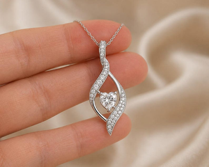 จี้เพชรทรงหัวใจเพาะเลี้ยงในห้องปฏิบัติการ รับรองโดย IGI สร้อยคอทอง 10K/14K/18K ดีไซน์หรูหราสำหรับผู้หญิง เหมาะสำหรับงานแต่งงาน - Product Image 2