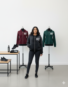 Sudaderas con Capucha y Cremallera para Hombre, Estilo Oversize, de Algodón 100% con Forro Polar, Lavado Ácido, Bordado Personalizado con Efecto Desgastado, Estilo Urbano - Product Image 4