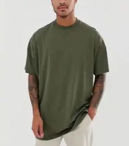 เสื้อยืดเปิดไหล่แบบลำลองของผู้ชายมาใหม่เสื้อ100% ผ้าฝ้ายฤดูร้อนทรงโอเวอร์ไซส์แขนสั้นปล่อยลวดลายสีทึบว่างเปล่า - Product Image 2