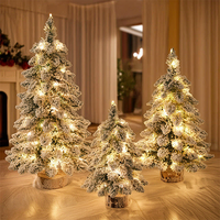 Décorations de Noël, petit sapin en PVC floqué, style nordique, décoration de bureau intérieure, lumière décorative