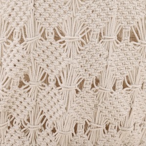 Vintage White Macrame <b>Basket</b> Perfect For Shopping Storage Grocery Organizer And Reusable Home Storage Solution From India - Product Image 3