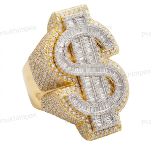 Anillo de Plata de Ley 925 Unisex Estilo Hip Hop con Eslabones Entrelazados, Completamente Cubierto de Moissanita, Joyería de Lujo, Color Rosa/Amarillo/Blanco - Product Image 2