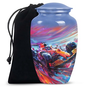 Urna Funeraria Personalizada para Cenizas de Adulto, Diseño Vintage de Coche Deportivo Verde Aurora Boreal, Urna Conmemorativa para Cenizas Humanas - Product Image 3