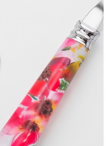 Ensemble de couverts à imprimé floral rouge avec tête en argent avec couverts en acier inoxydable pour table à manger, restaurants à domicile et hôtel - Product Image 2