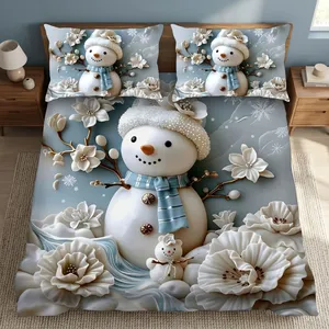 ชุดผ้าปูที่นอนไมโครไฟเบอร์คุณภาพส่งออก พร้อมผ้าเนื้อนุ่ม 125 GSM เป็นมิตรกับสิ่งแวดล้อมและทนทาน ดีไซน์ 7D ใช้ได้ทุกฤดู ชุดเครื่องนอนทันสมัย - Product Image 4