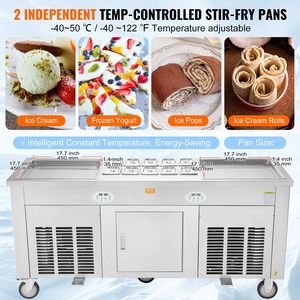 17.7 commerciale \ "X 17.7 \" compressore quadrato per gelatiere laminati in acciaio inossidabile 4 raschietti macchina per gelato fritto - Product Image 3