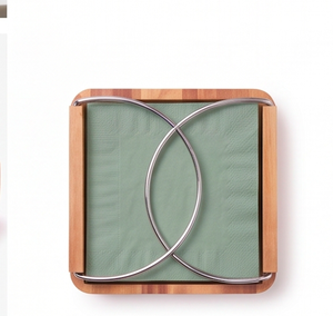 Porte-serviettes luxueux de haute qualité en métal et bois, design élégant, parfait pour le bureau, le restaurant et la vaisselle, accessoires élégants - Product Image 2