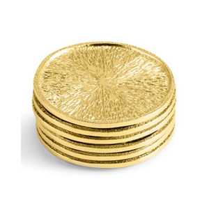 Stainless Steel Butterfly Ginkgo <b>Coaster</b> <b>Set</b> Of 6 With Gold Tone Stand Round Metal Drink <b>Coasters</b> For Elegant Home Decoration - Product Image 5