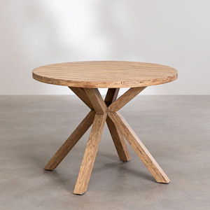 Ensemble de salle à manger d'extérieur au design moderne, style industriel, chaises de jardin en teck et rotin avec corde pour terrasse - Naele - Product Image 3
