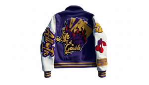 Wholesale Custom College Baseball Varsity <b>Jacket</b> Unisex Chenille Patch Breathable Stand Collar Winter Wool Viscose Front Casual - Product Image 2