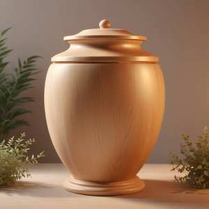Urne funéraire élégante en bois clair avec un design minimaliste et une surface polie pour un hommage commémoratif paisible - Product Image 5