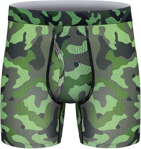 Wholesale OEM Men's Breathable Eco-Friendly Boxer Briefs Mesh Knit Quick Dry Performance Sport Athletic <b>Camouflage</b> Printed - Product Image 4