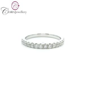 แหวนแต่งงาน AU750สีขาวนวลสีเหลืองทองกุหลาบทองหรือ PT950แหวนเพชรธรรมชาติสำหรับผู้หญิง - Product Image 1