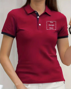 Custom Navy Blue Polyester Solid Polo Shirt Adult Short Sleeve Embroidered Logo Contrast Trim Classic Turndown Promotional - Product Image 1