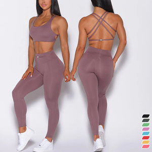Wholesale Price Women Seamless 2 Piece <b>Yoga</b> Set High Waist Leggings Sports Bra Lightweight <b>Jacket</b> Gym Wear Outfit - Product Image 4